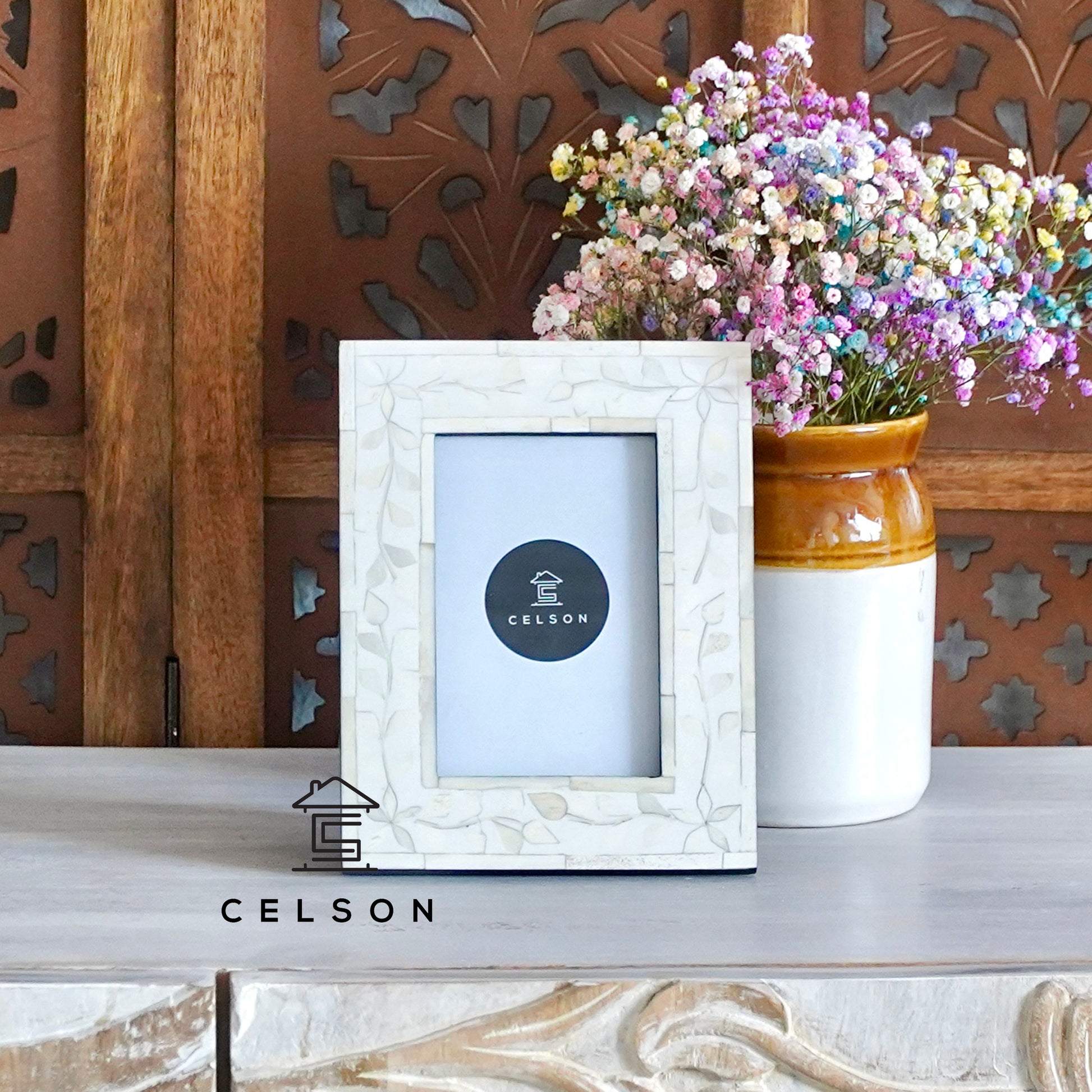 Sheena Bone Inlay Photo Frame