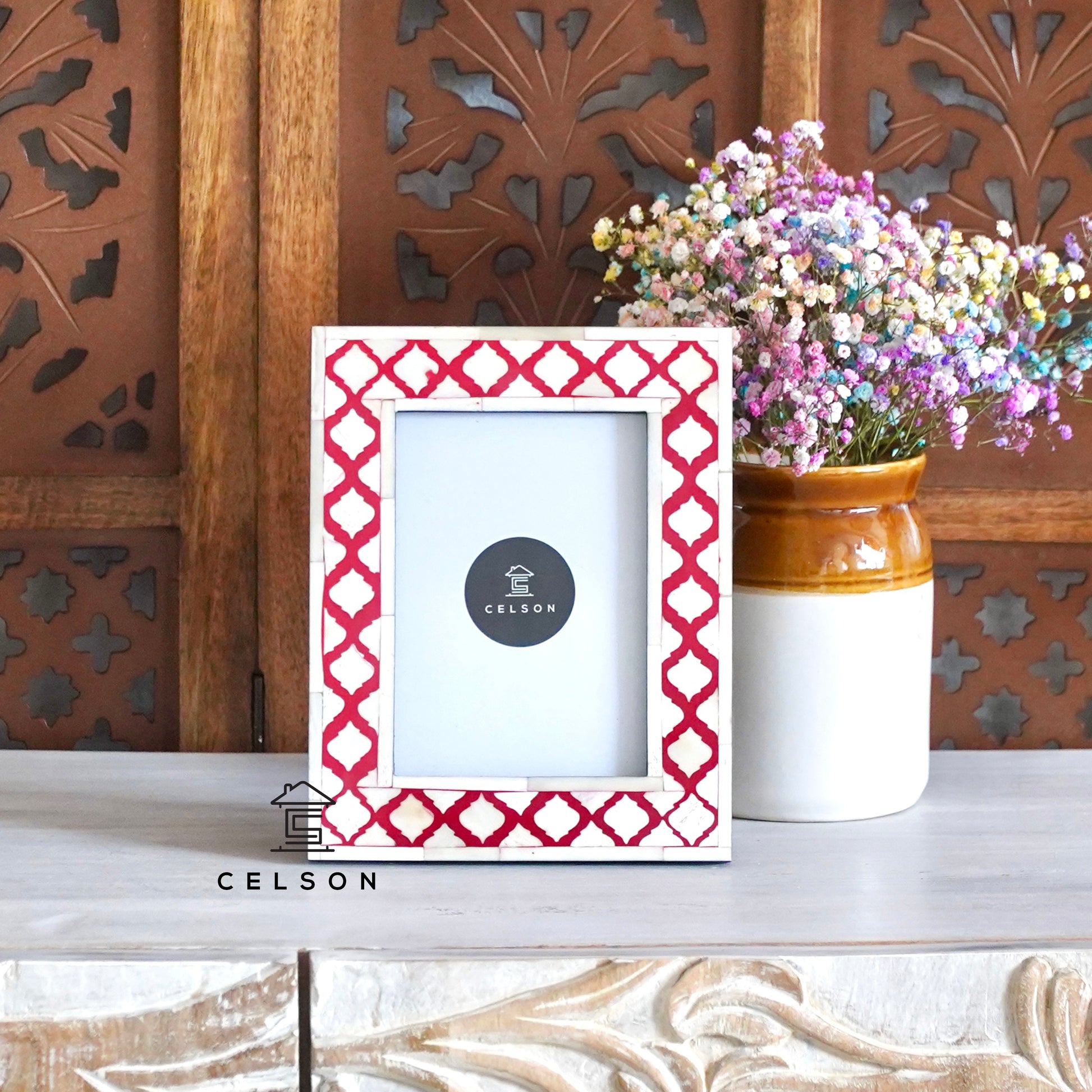 Ziva Bone Inlay Photo Frame