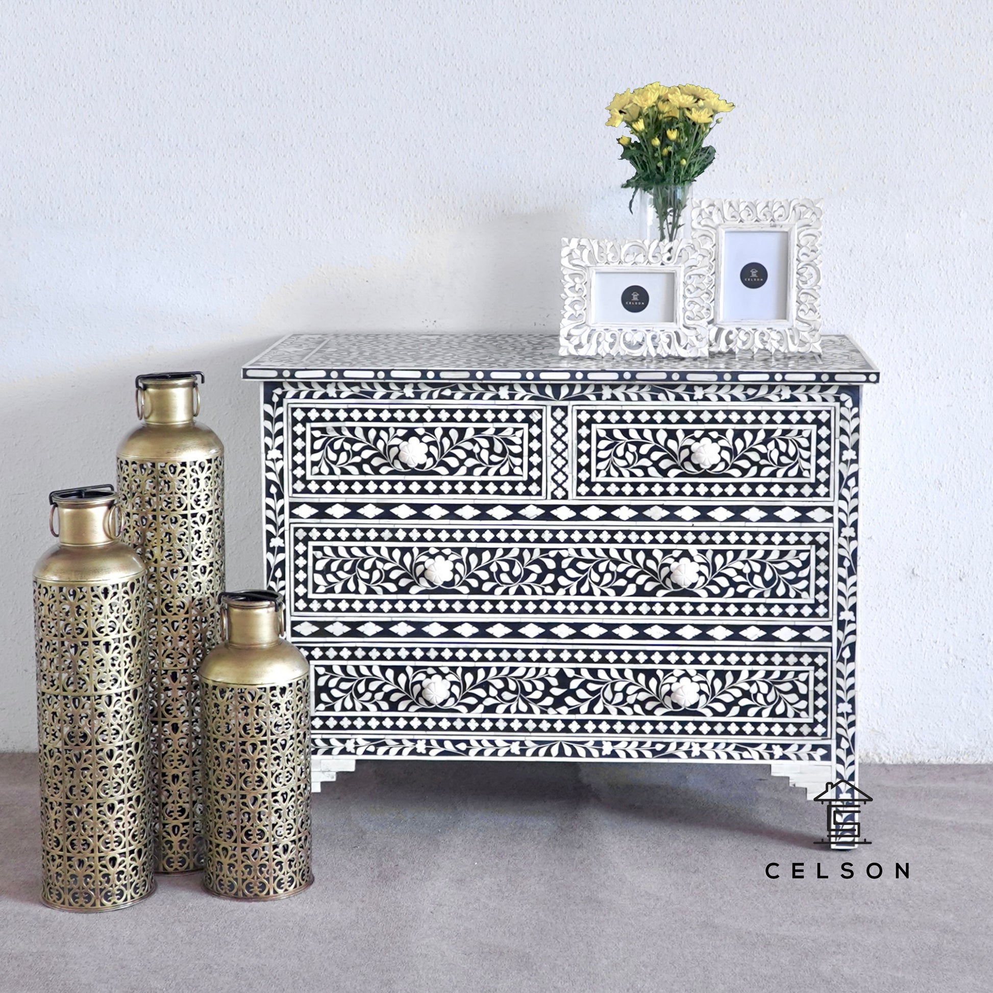 Eva Bone Inlay Chest of drawer