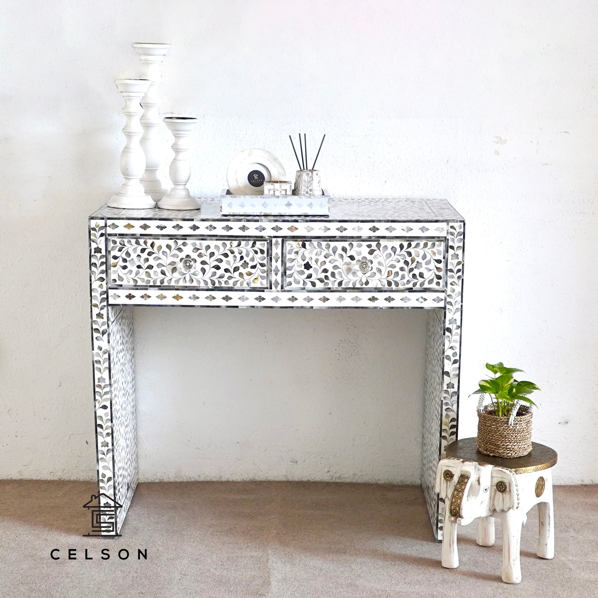 Audrey Mother of Pearl Inlay Console Table