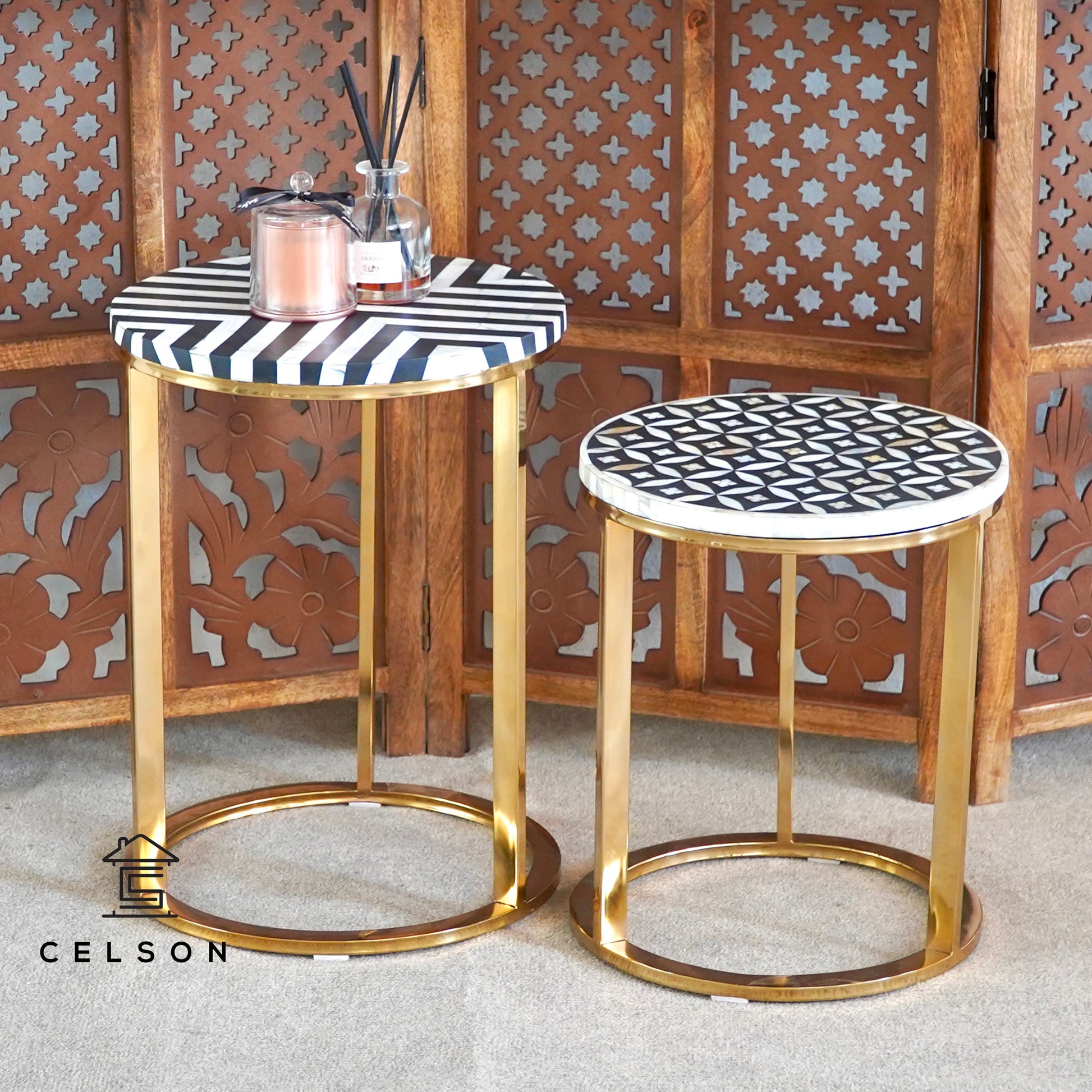 Paul Mother of Pearl Inlay Side Table