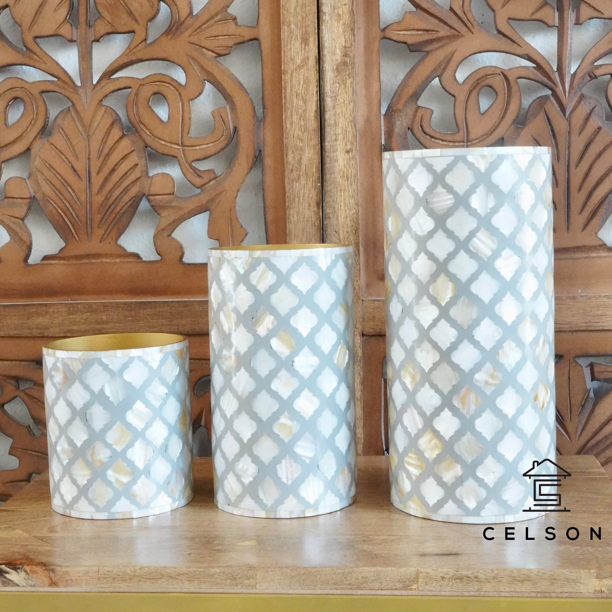 Steve Mother of Pearl Inlay Vase