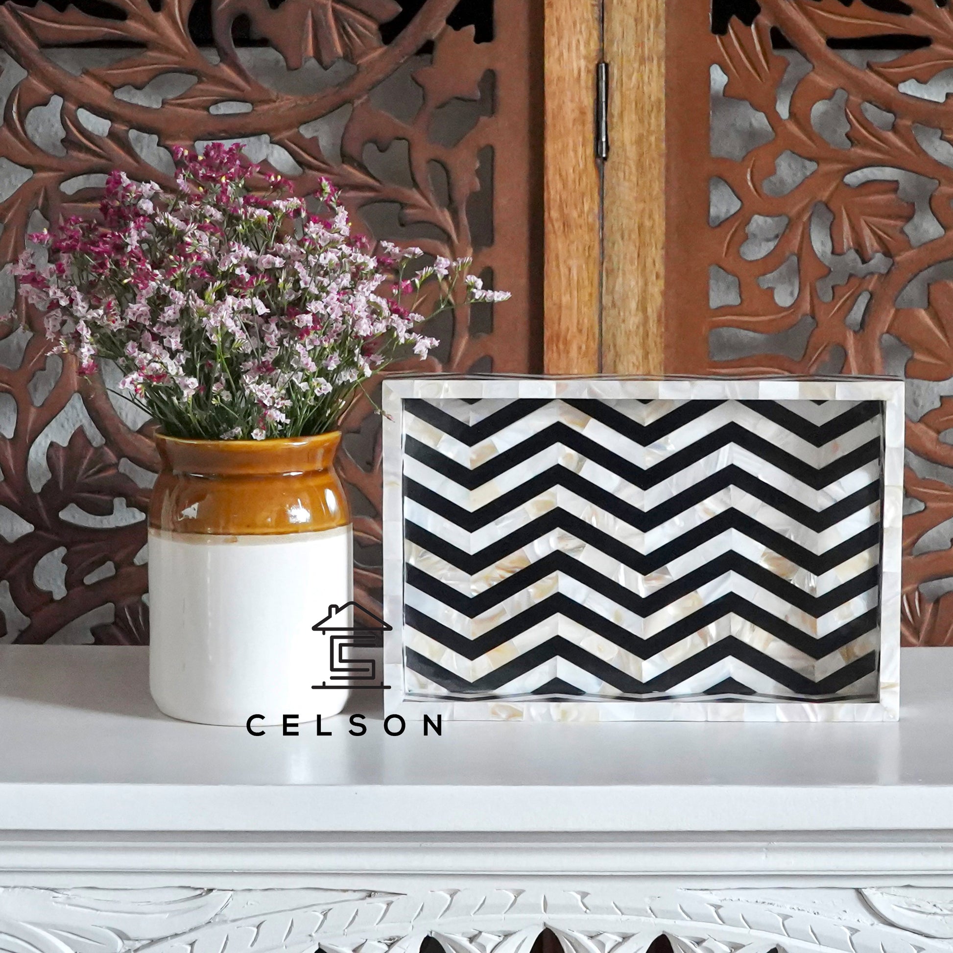 Knox Mother of Pearl Inlay Tray