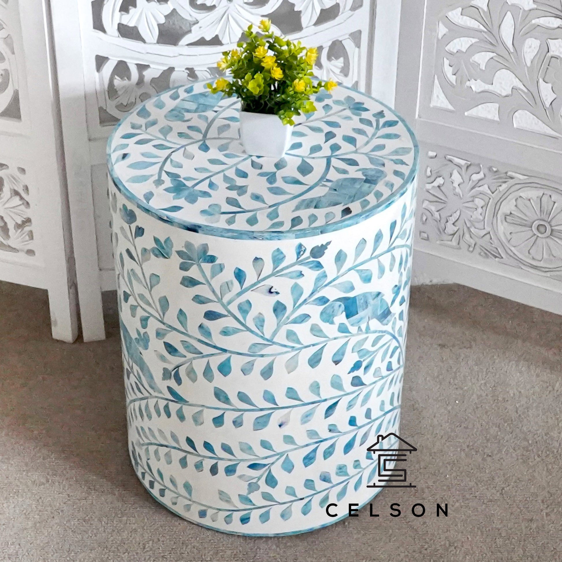 Davis Bone Inlay Stool