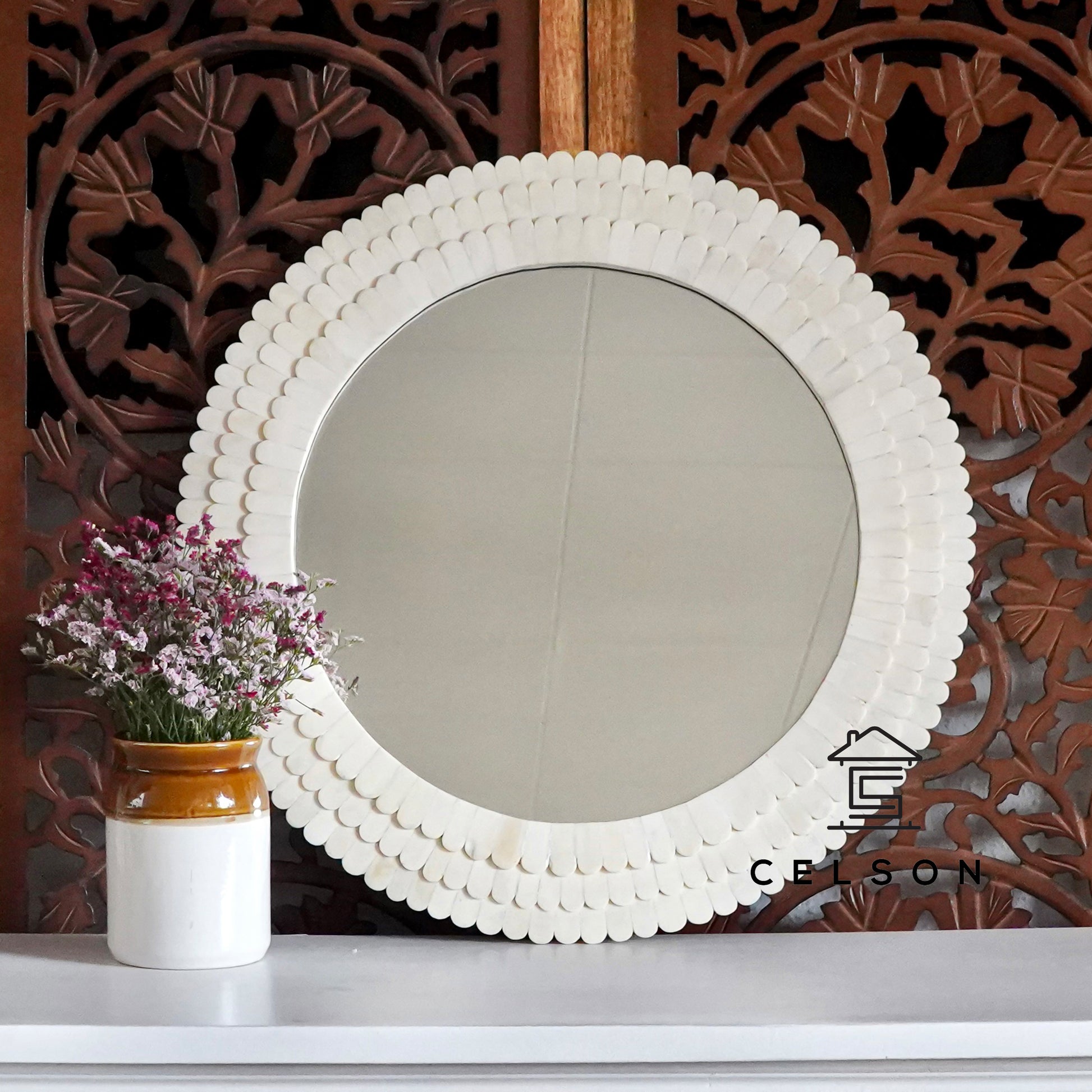 Noah Bone Inlay Mirror