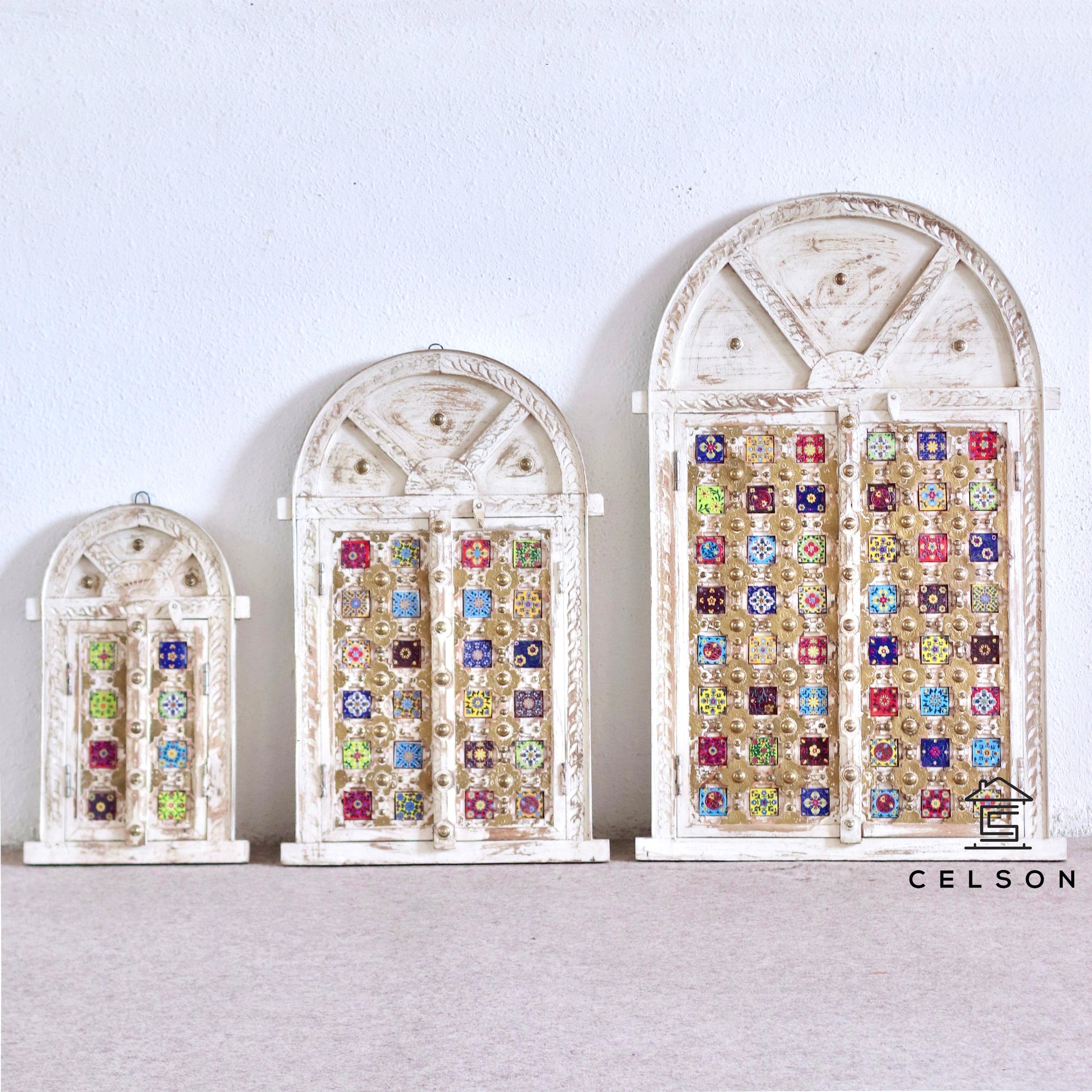 Shiva Hand Carved Wooden Window