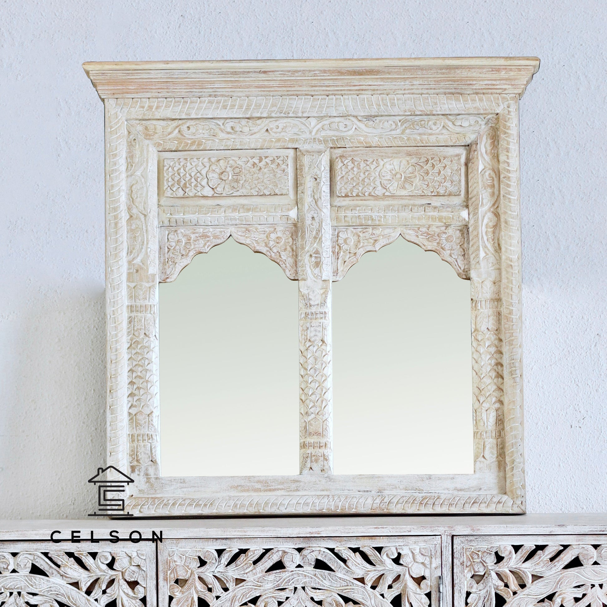 Shiva Hand Carved Mirror