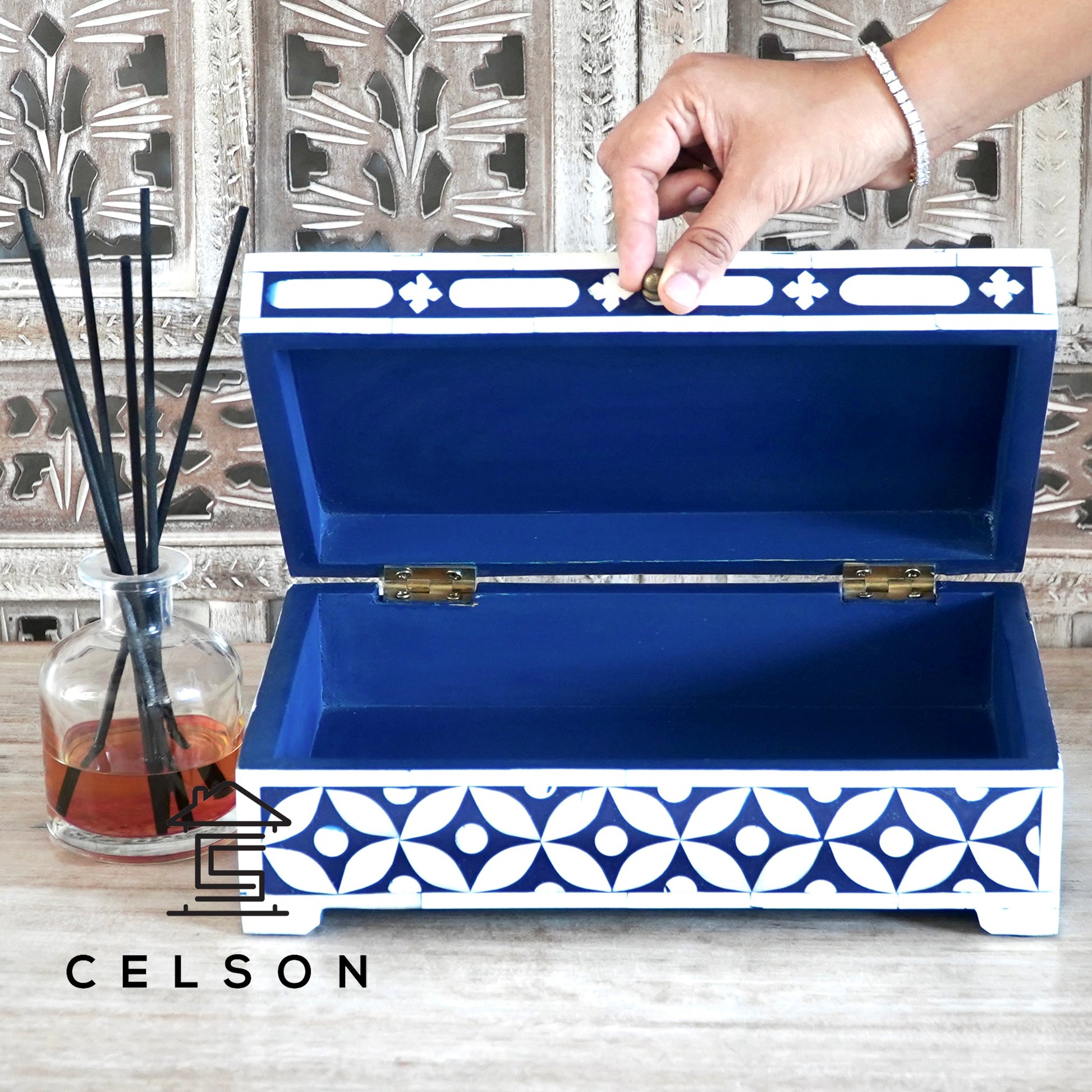 Kelly Bone Inlay Jewelry Box