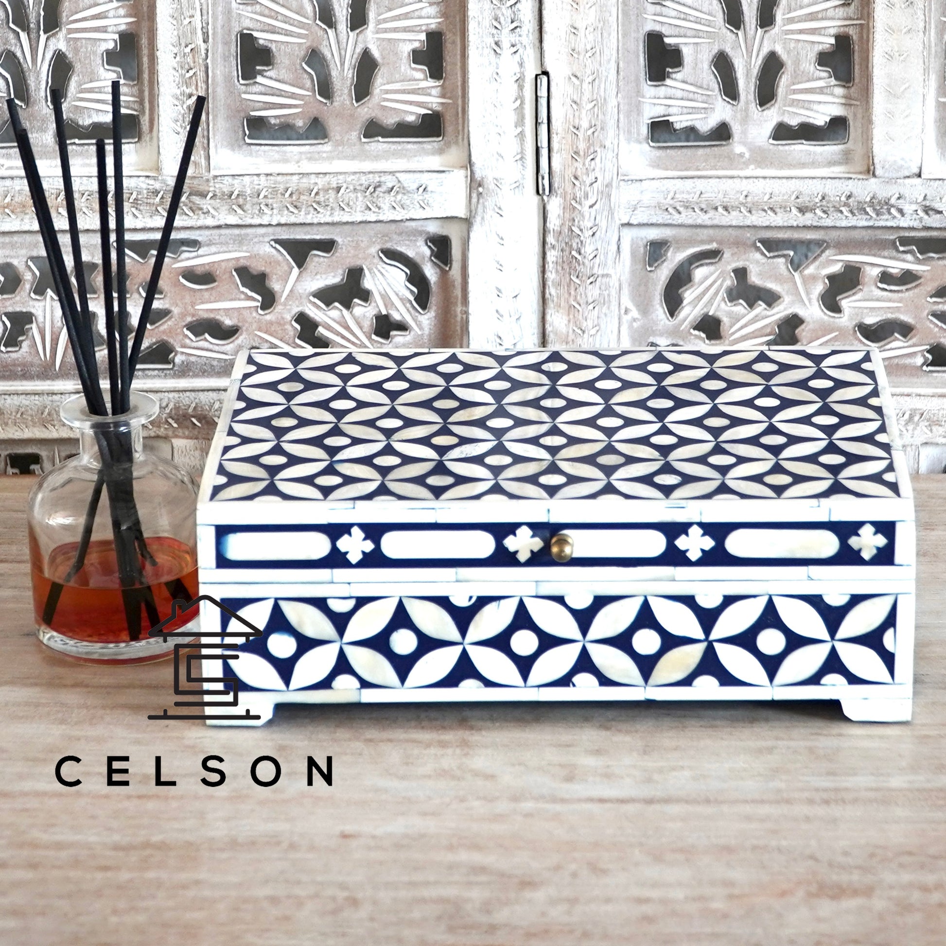 Kelly Bone Inlay Jewelry Box