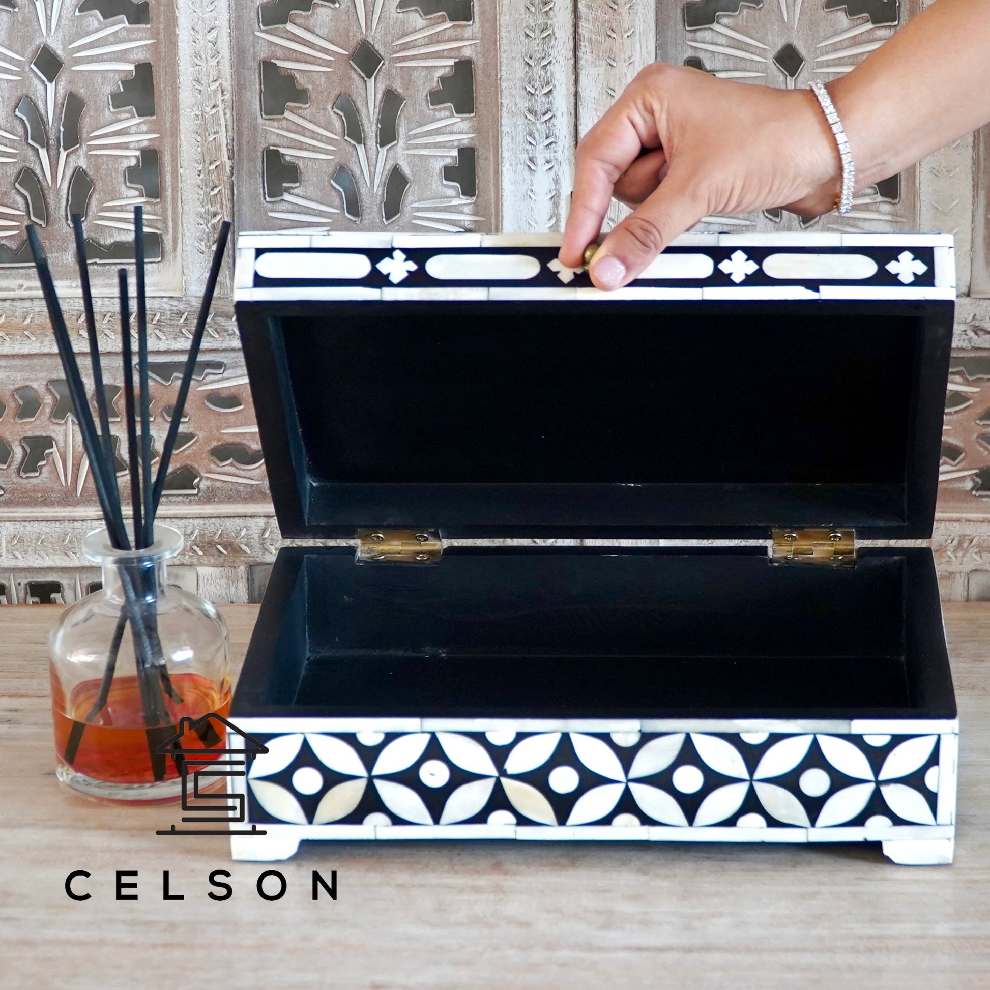 Kelly Bone Inlay Jewelry Box