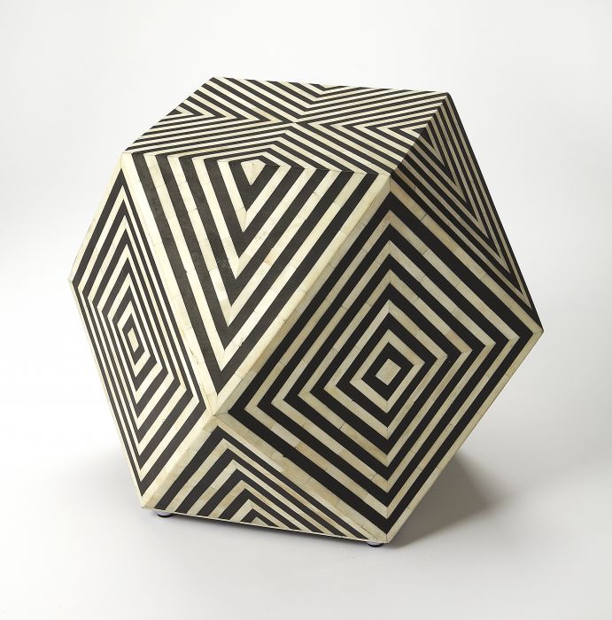 Jodhi Bone Inlay Chevron Side Table