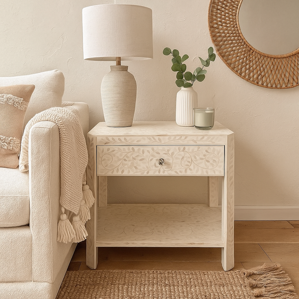 Leah Bone Inlay Bedside