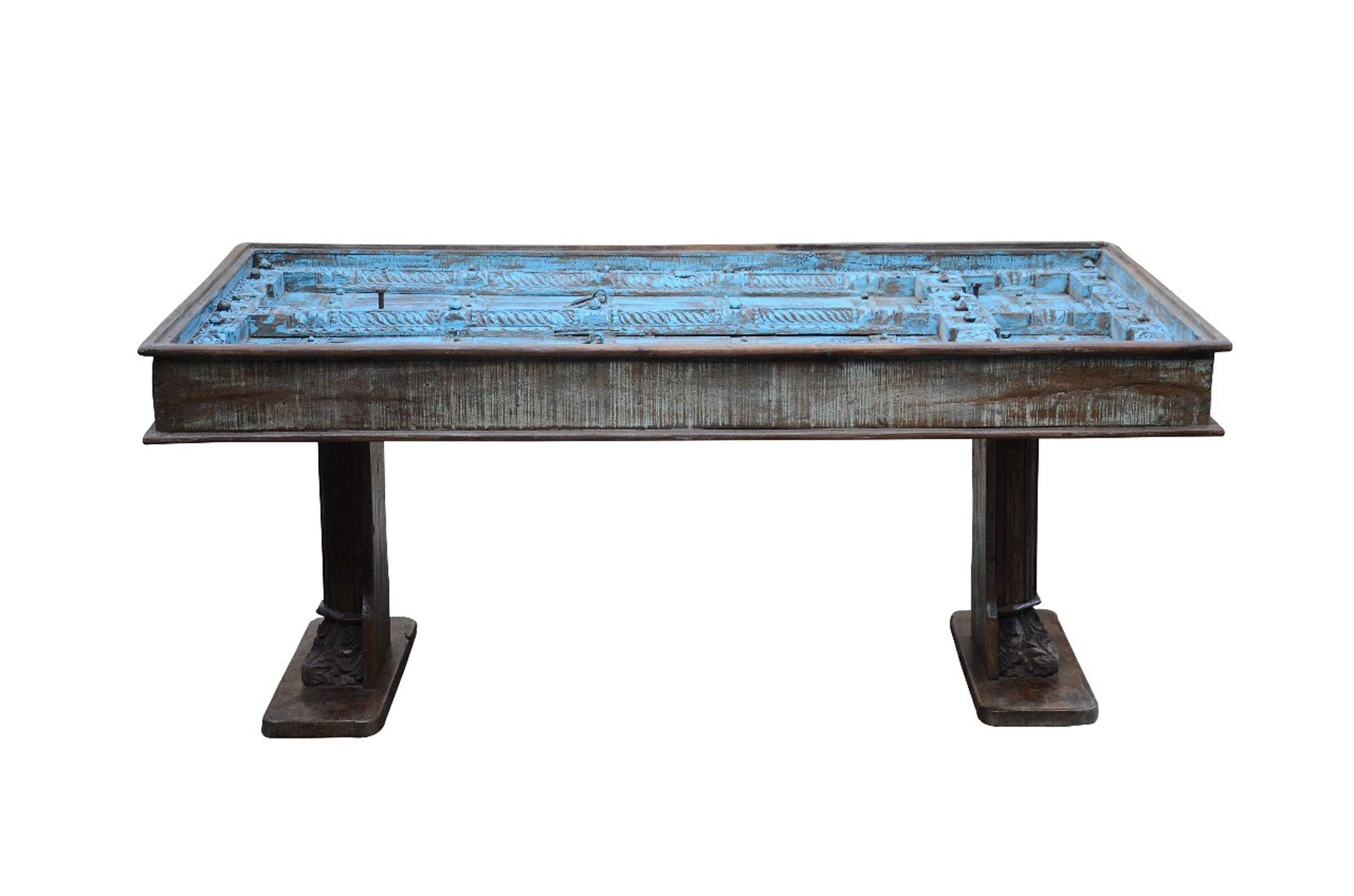 Travis Hand Carved Wooden Dining Table