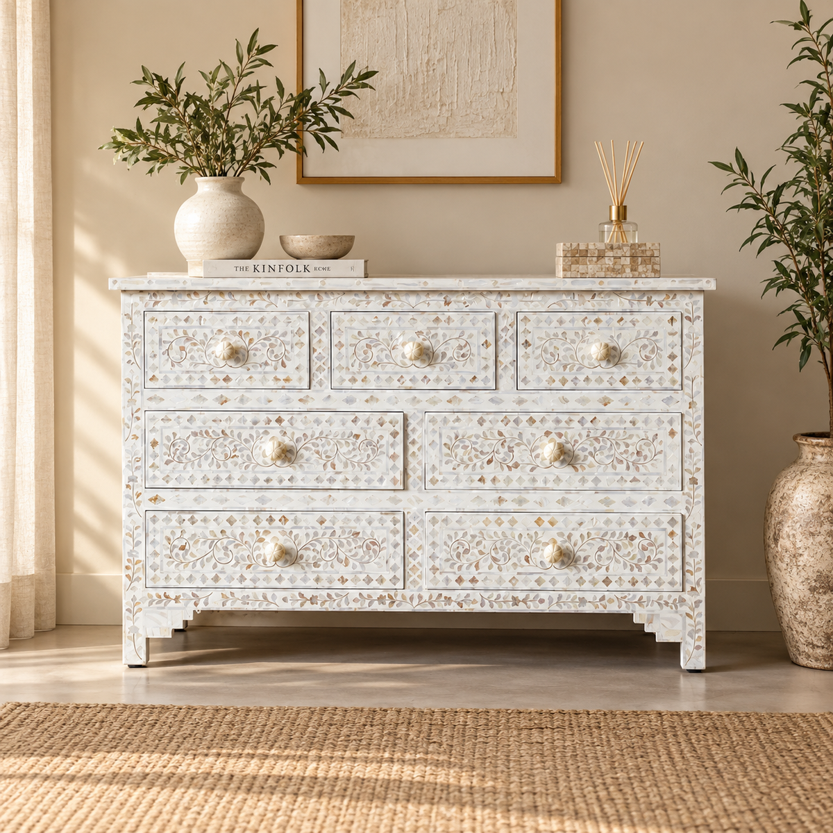 Luca Mother of Pearl Inlay Dresser