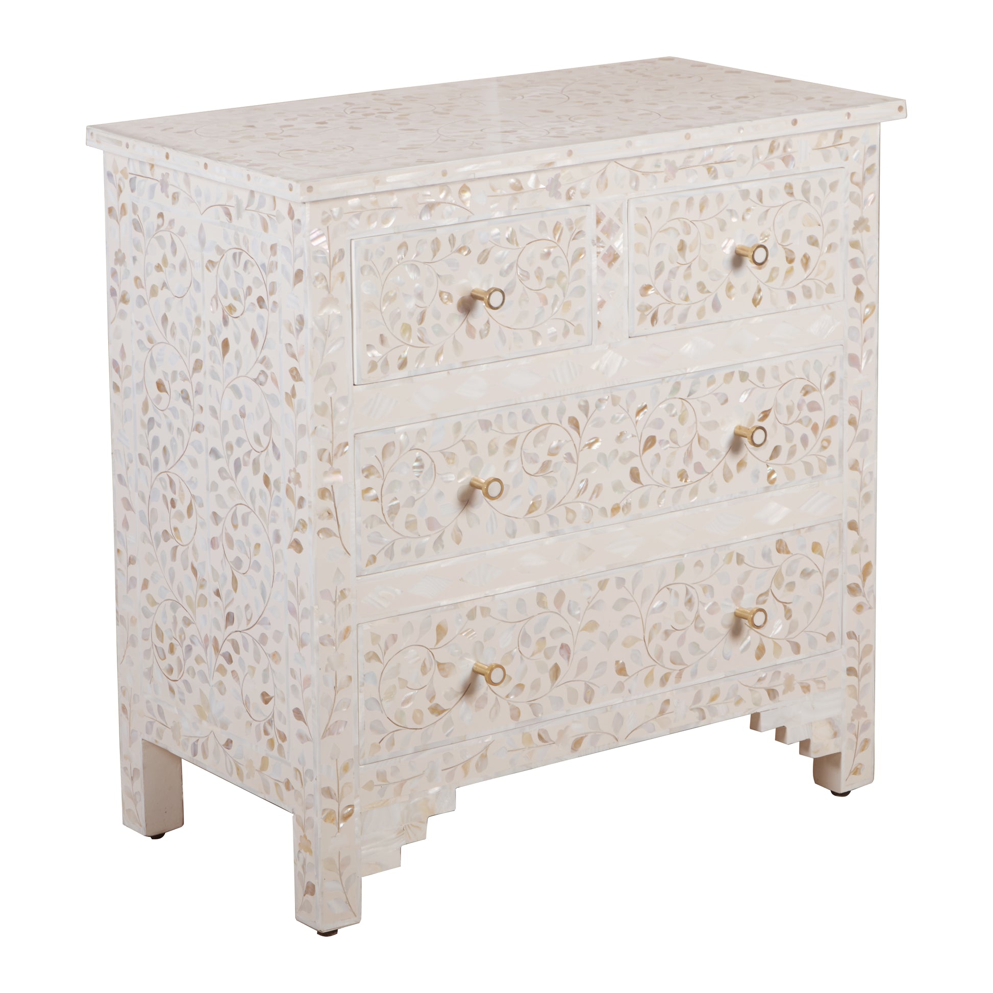 Leo Mother of Pearl Inlay Chest of Drawer