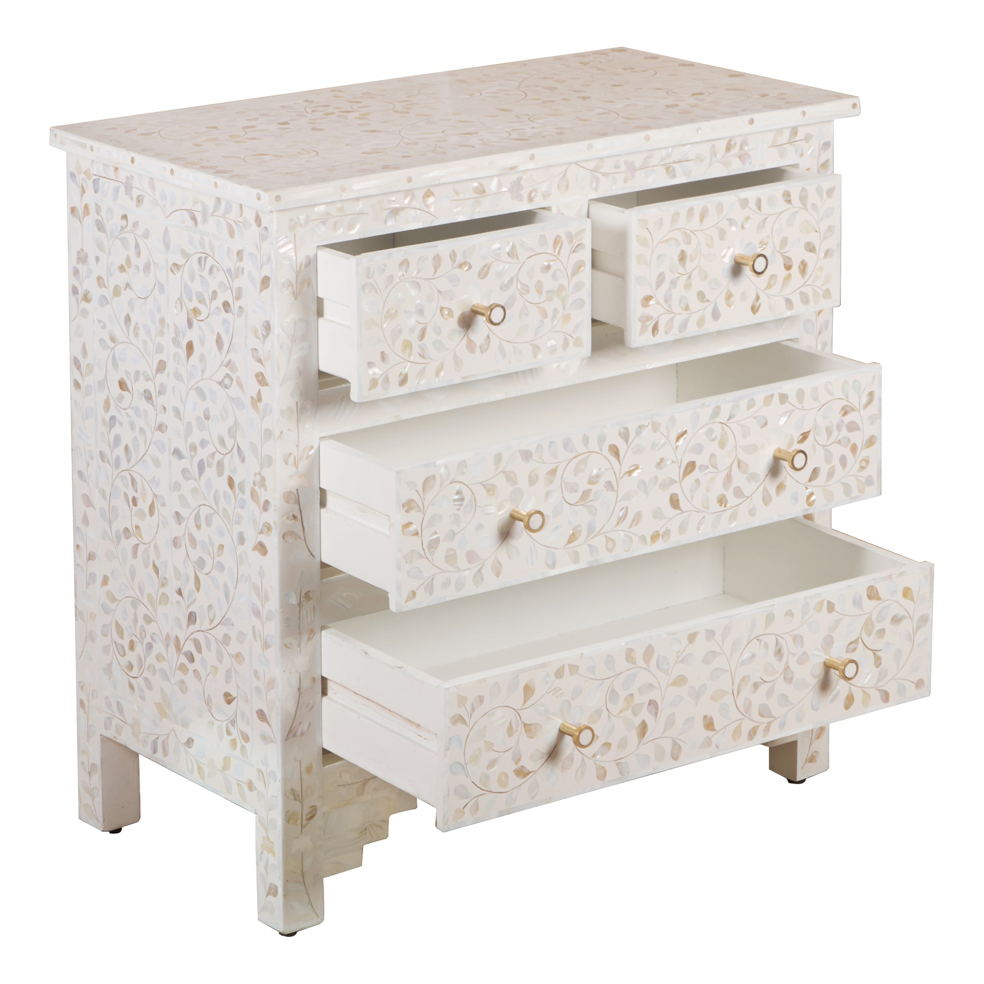 Leo Mother of Pearl Inlay Chest of Drawer