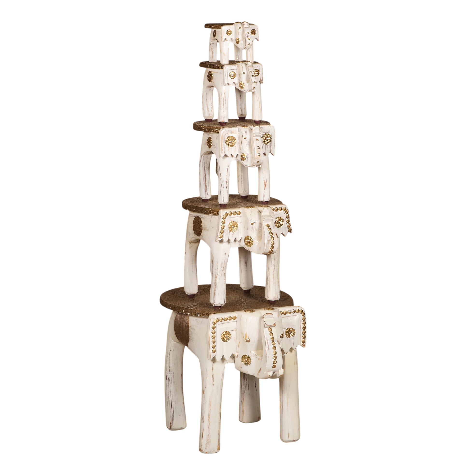 Renuka Wooden Elephant Stool