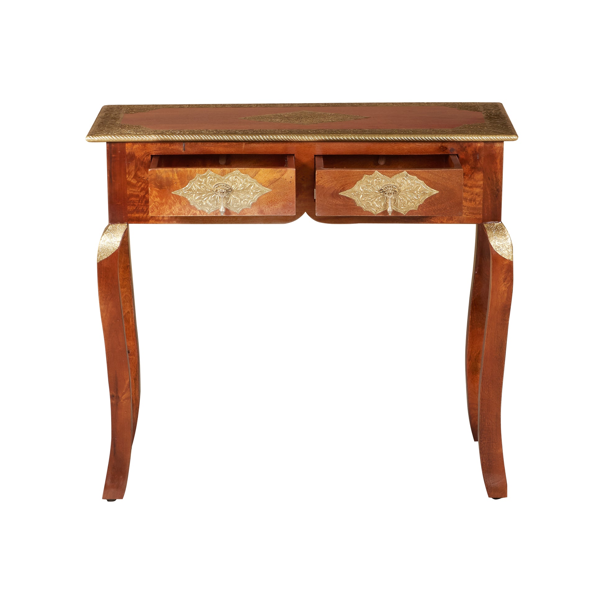 Nikko Brass Inlaid Console Table