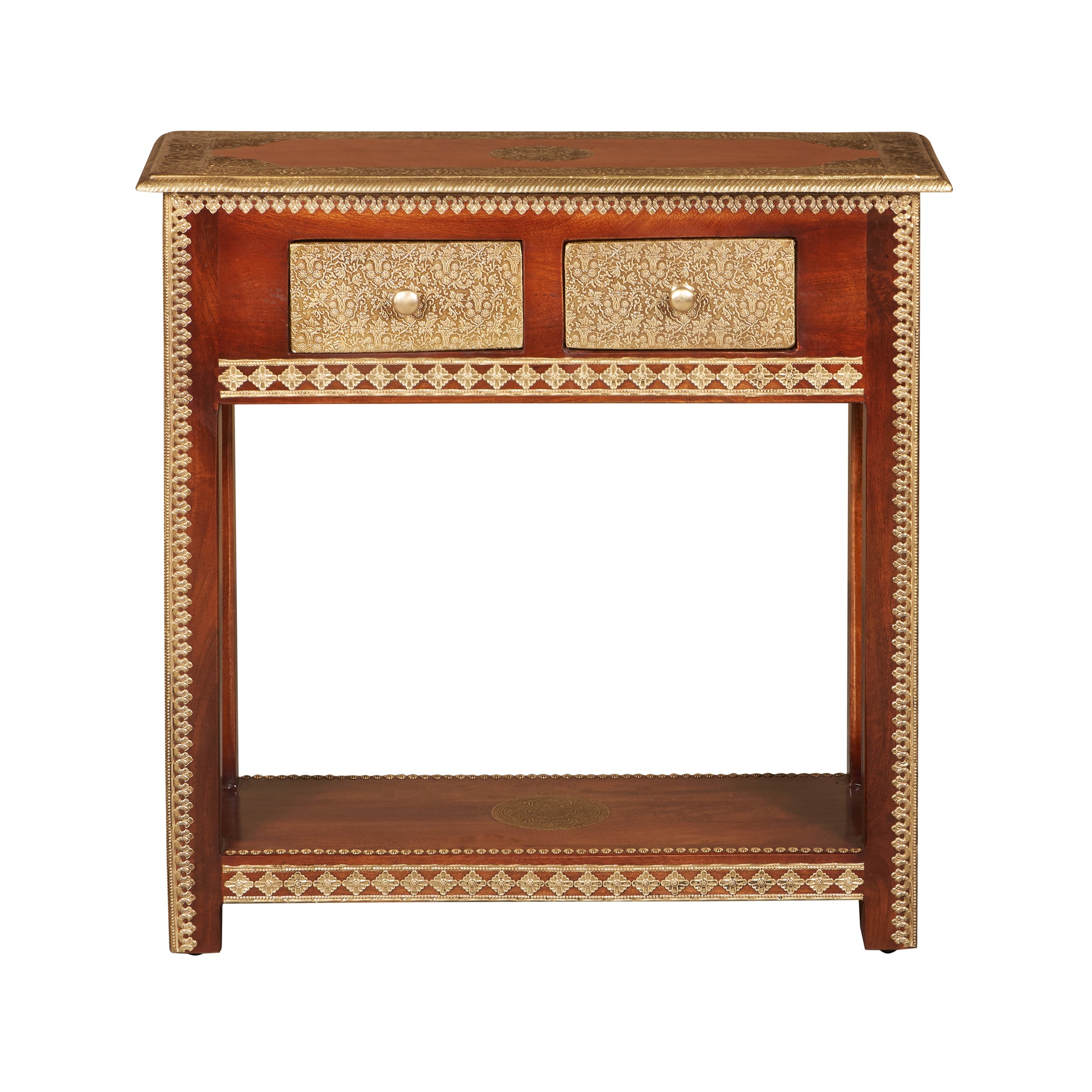Gadle Brass Inlaid Console Table