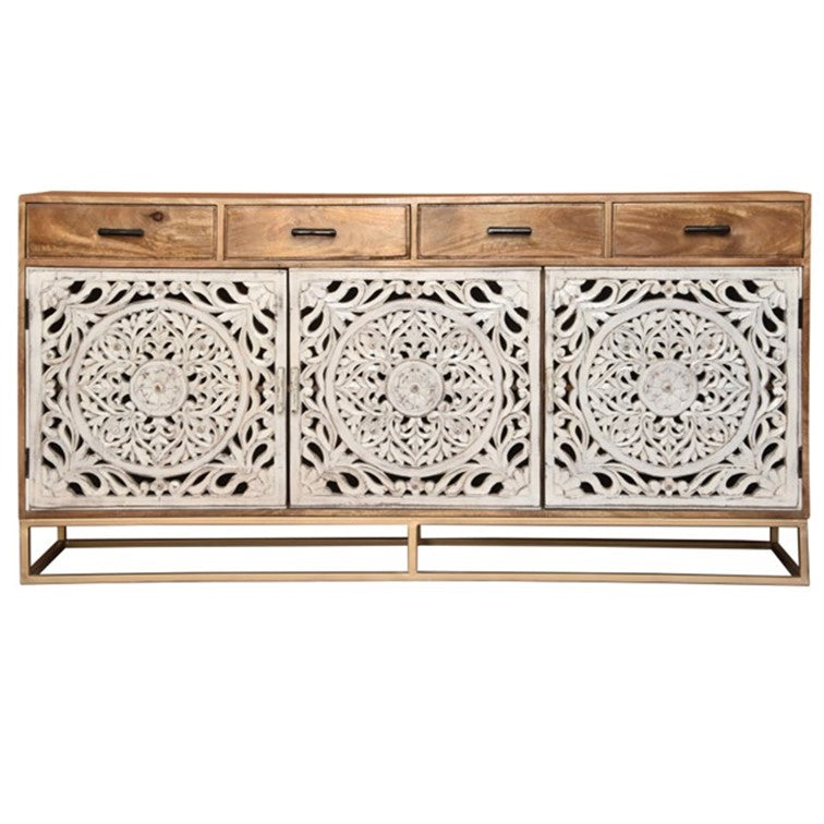 Calvin Hand Carved Wooden Sideboard