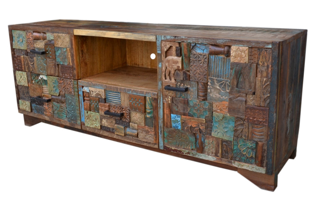 Christopher Hand Carved Wooden TV Cabinet