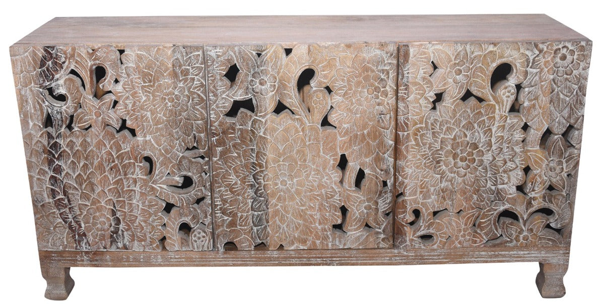 Raina Carved Wooden Sideboard