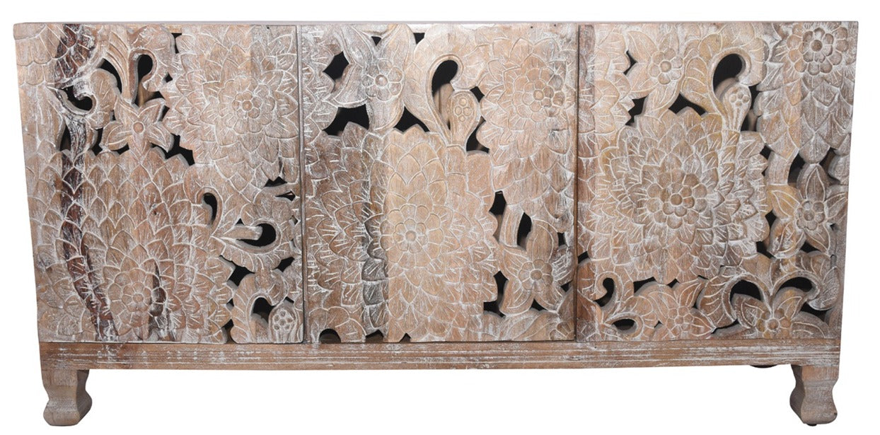 Raina Carved Wooden Sideboard
