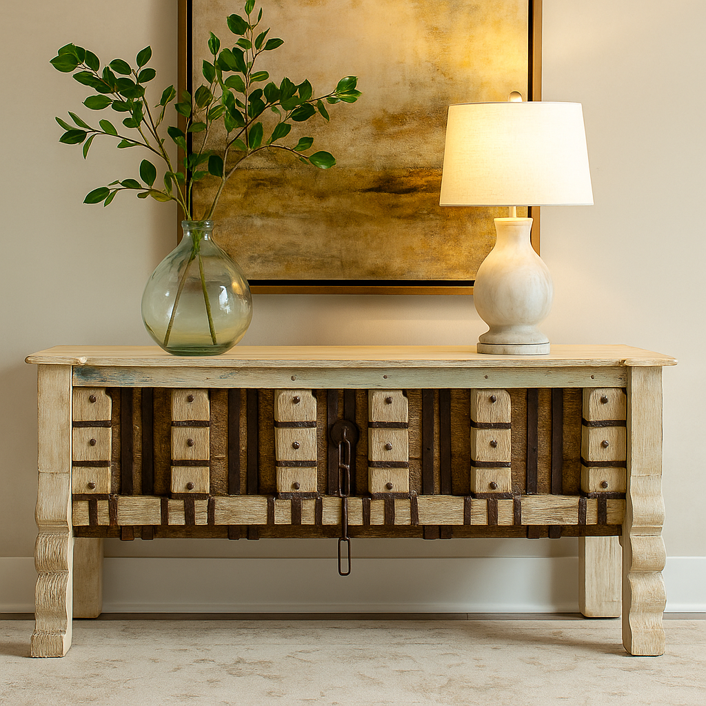 Saina Hand Carved Wooden Console Table