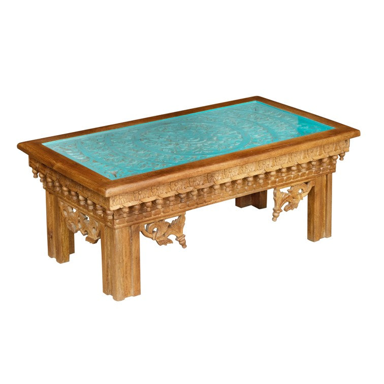 Travis Wooden Carved Coffee Table