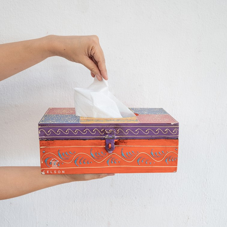 Riva Hand Painted Tissue Box