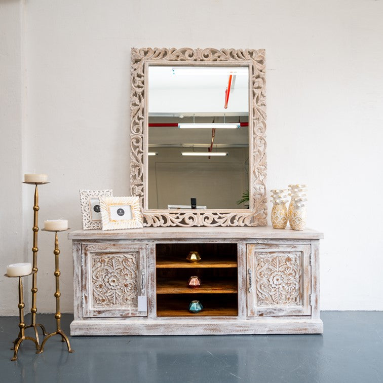 Wittrock Hand Carved Wooden TV Cabinet