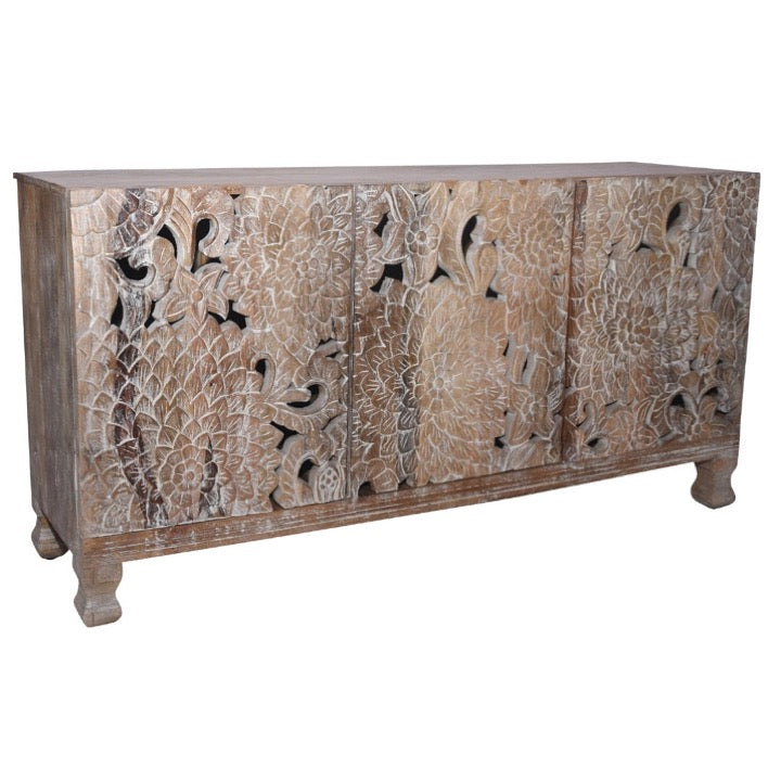 Raina Carved Wooden Sideboard
