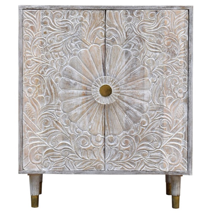 Farren Carved Wooden Cabinet