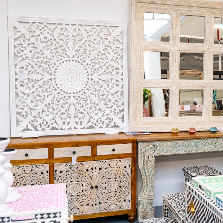 Fink Carved Wall Panel White