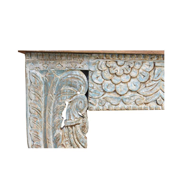 Mina Hand Carved Wooden Console Table