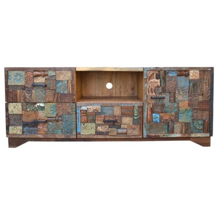 Christopher Hand Carved Wooden TV Cabinet