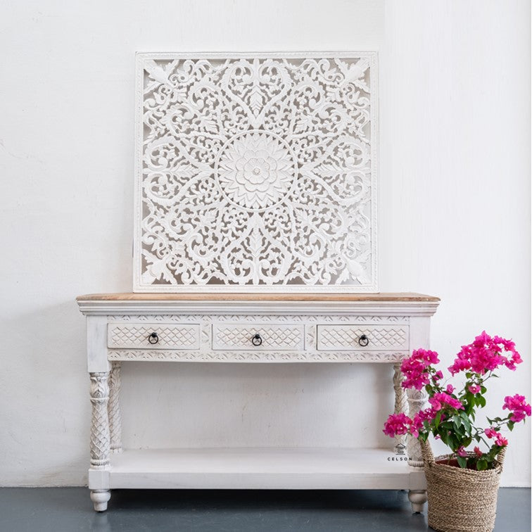 Ali Wooden Hand Carved Console Table