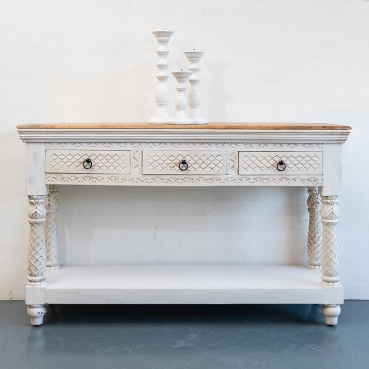 Ali Wooden Hand Carved Console Table