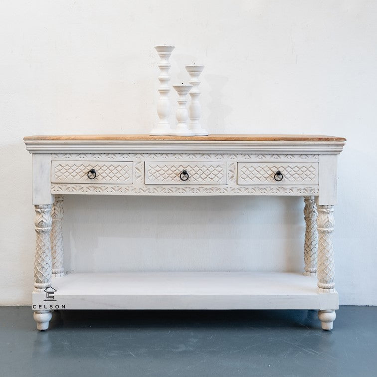 Ali Wooden Hand Carved Console Table