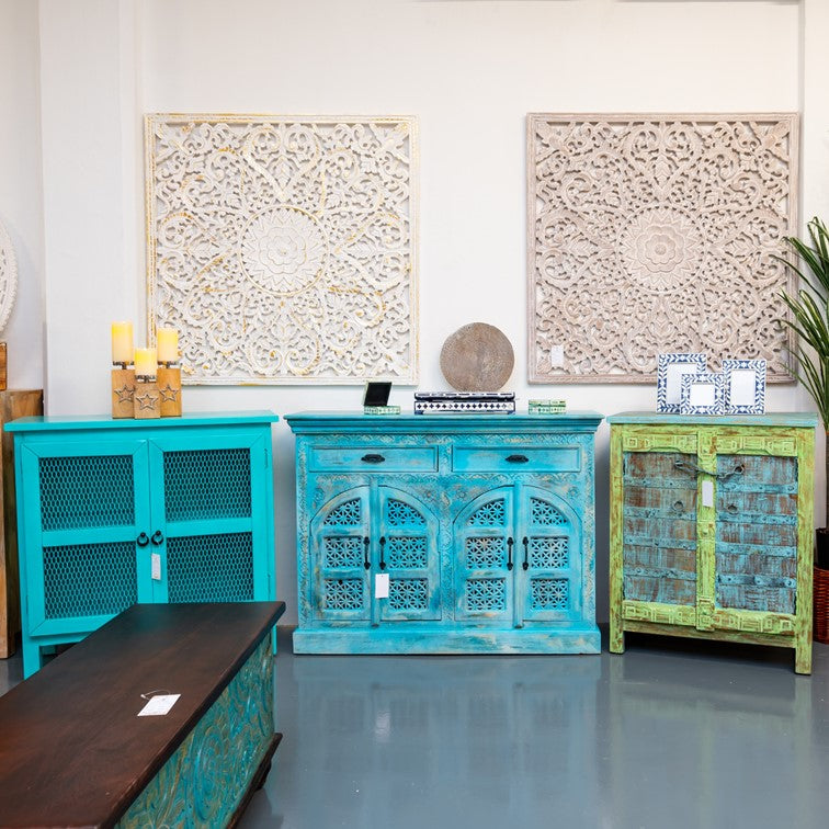 Chris Carved Wooden Cabinet