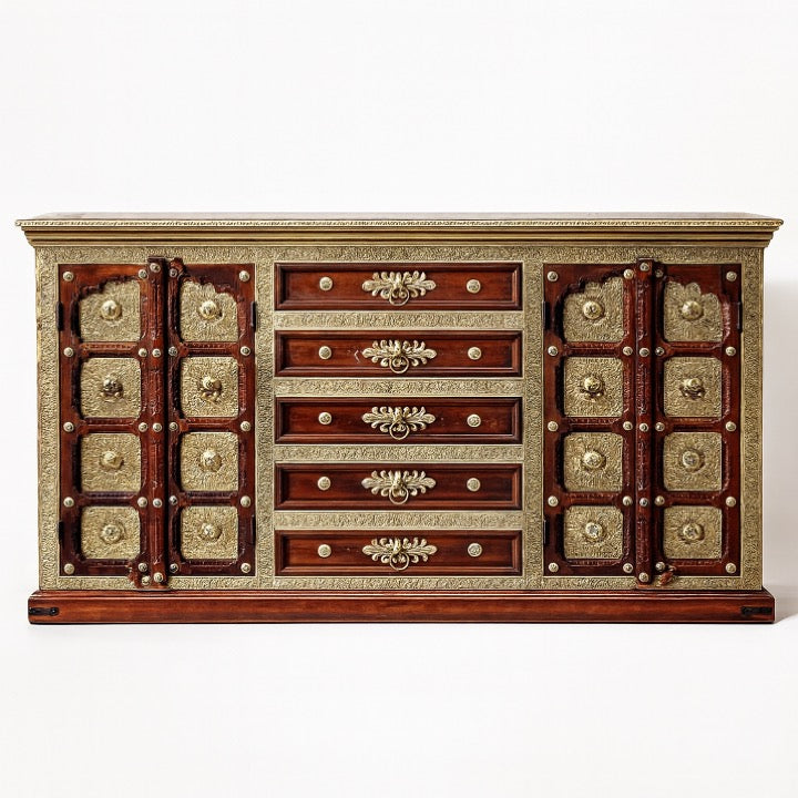Harvey Wooden Sideboard with Brass