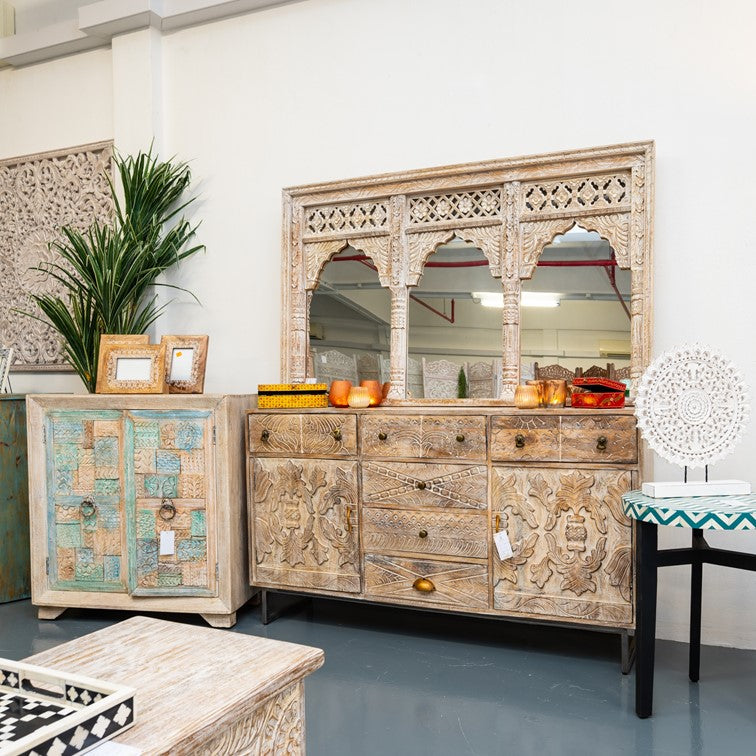 Riva Hand Carved Side Board