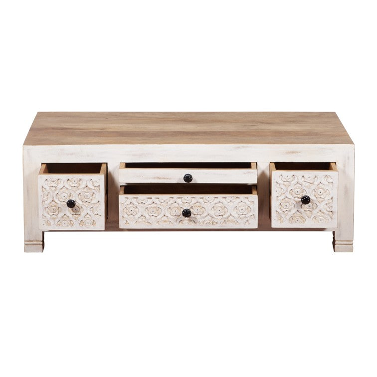 Aurora Carved Wooden Coffee Table