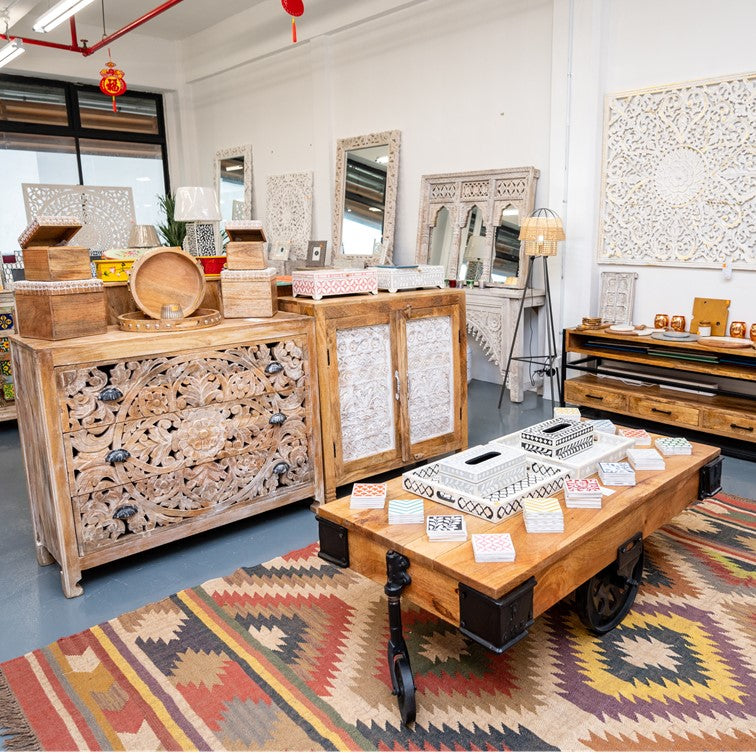 Anna Carved Wooden Cabinet