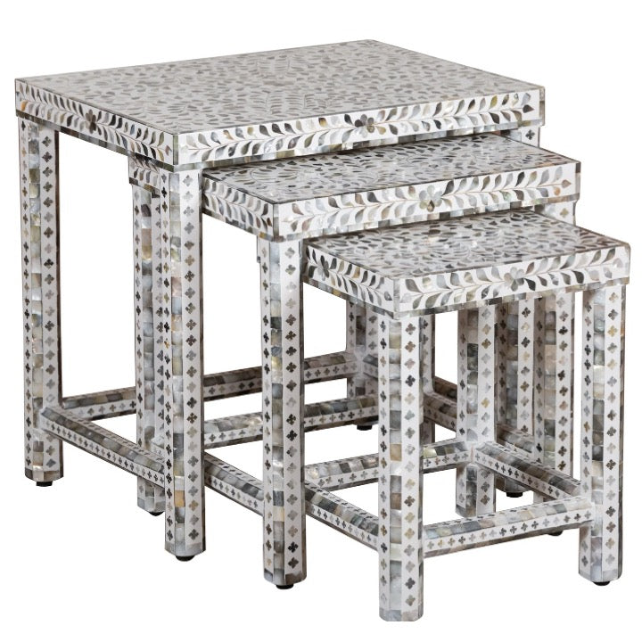 Ajay Mother of Pearl Inlay Nesting Table