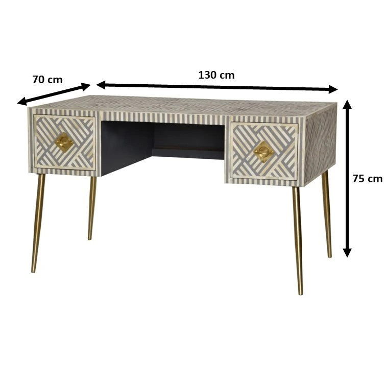 Elli Bone Inlay Work Desk & Chair