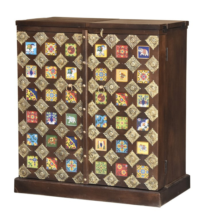 Vivian Tile Bar Cabinet