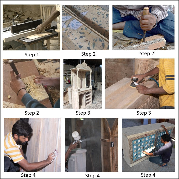 Aarvi Carved Storage Trunk