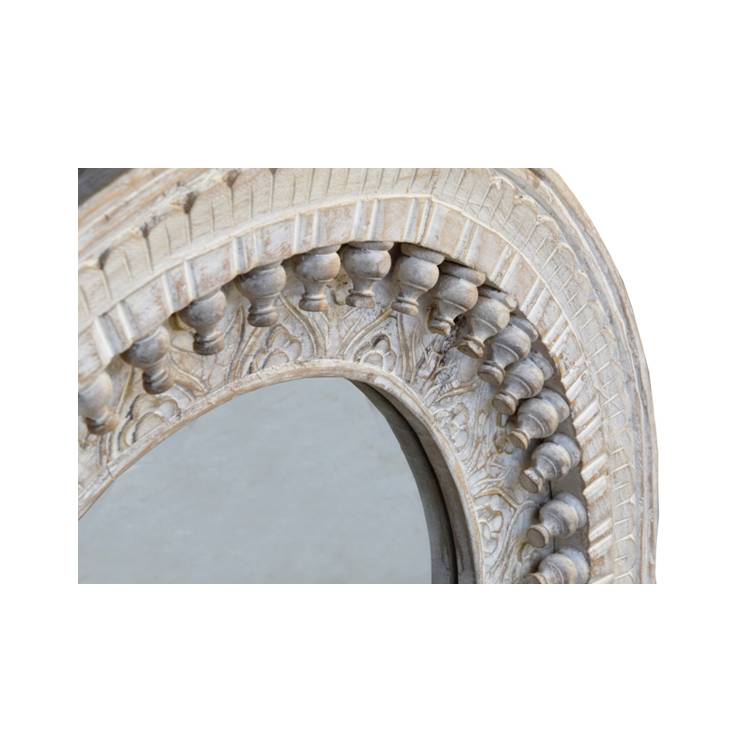 Eiza Hand Carved Wooden Mirror