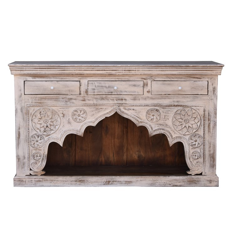 Danny Carved Wooden Console Table